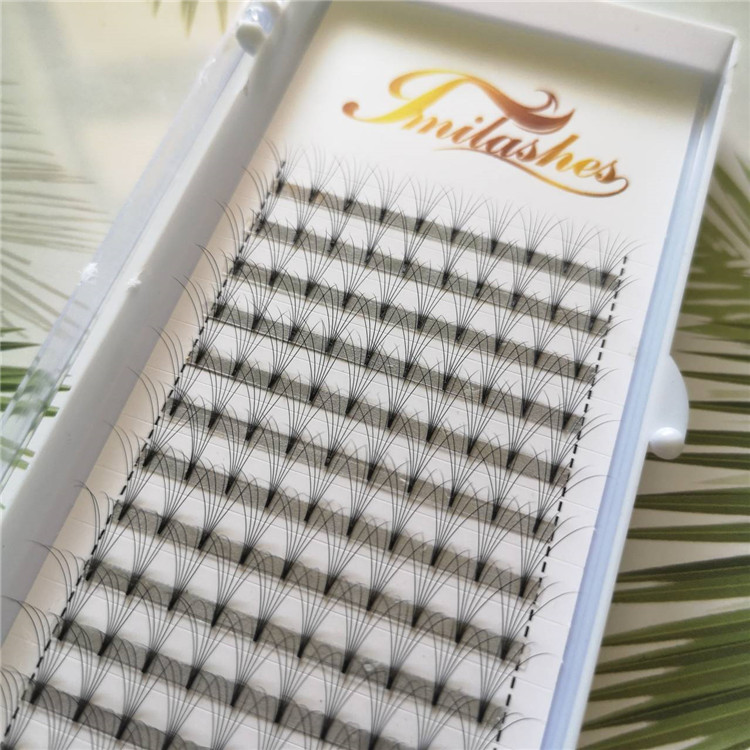 Wholesale russian volume lashes heat bonded premade fans-V